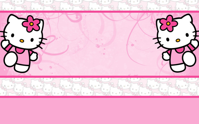 Hello kitty pink bunny flower free wallpaper - medium preview image