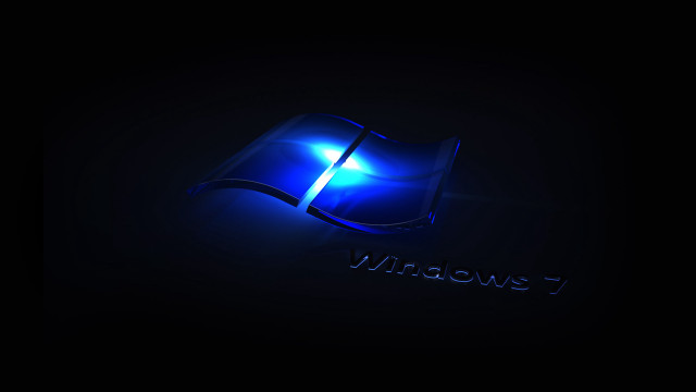 Blue windows logo black background free wallpaper - medium preview image