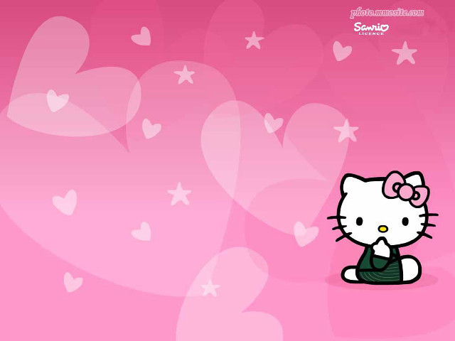 Hello kitty hearts stars pink free wallpaper - medium preview image