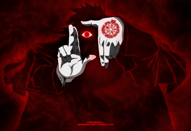 Bloody man pointing eye face free wallpaper - medium preview image