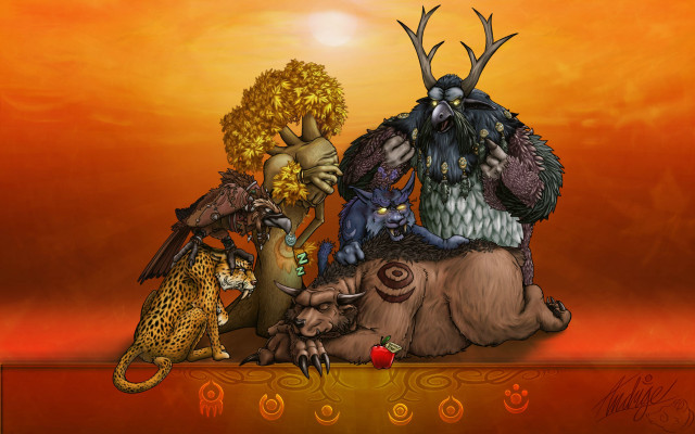Animals wooden structure sun red free wallpaper - medium preview image