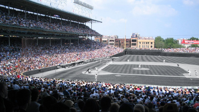 Baseball stadium crowd sunny day free wallpaper - medium preview image