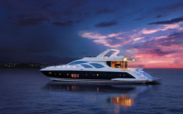 Boat floating night sky clouds free wallpaper - medium preview image