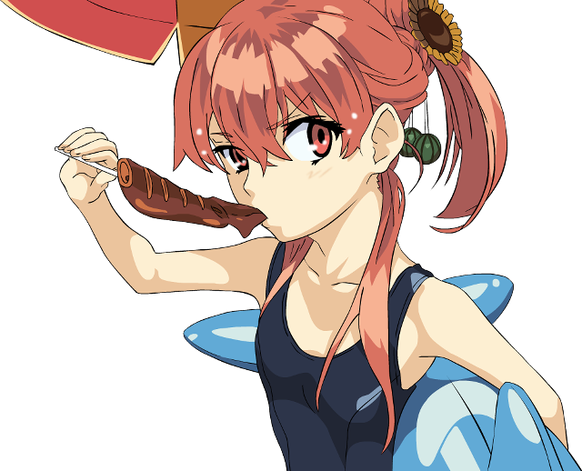 Girl pink hair large food free wallpaper - medium preview image