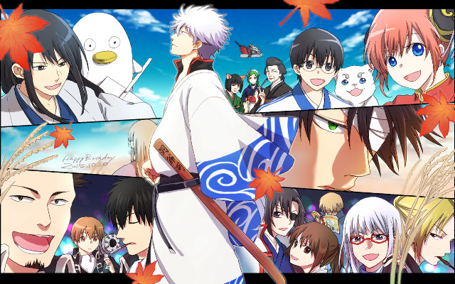 Anime autumn collage sky clouds free wallpaper - medium preview image