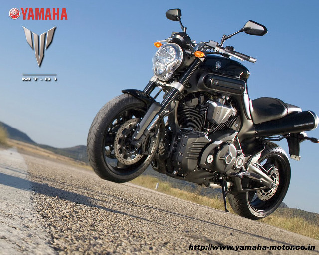 Motorcycle parked desert road yamaha free wallpaper - medium preview image