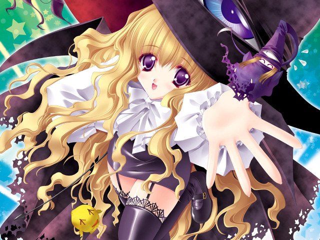 Woman witch costume hat wand free wallpaper - medium preview image