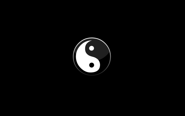Yin yang symbol black background #2 free wallpaper - medium preview image