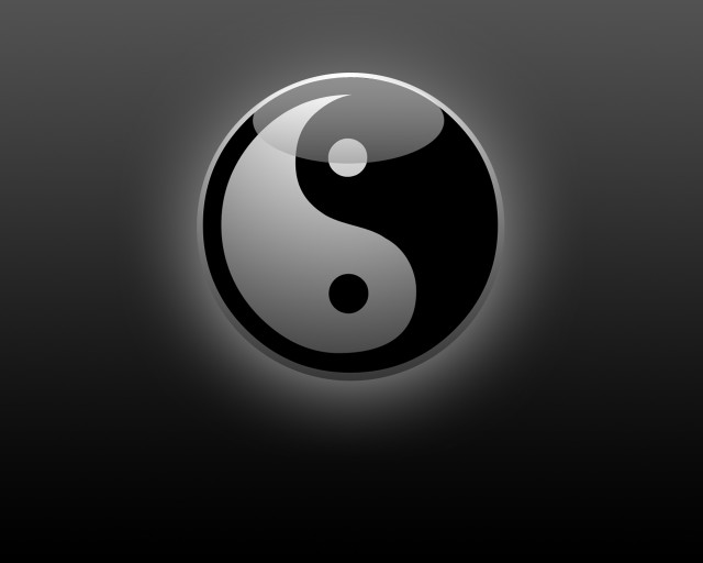 Yin yang black background light free wallpaper - medium preview image