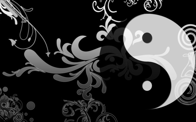 Yin yang swirls design artistic free wallpaper - medium preview image