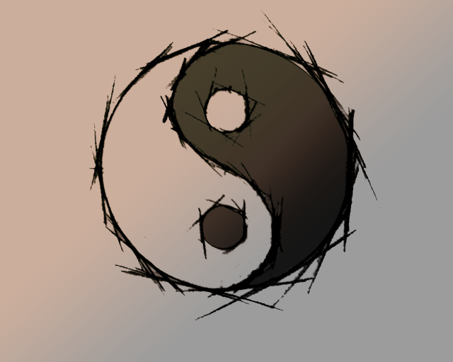 Yin yang black white brown free wallpaper - medium preview image