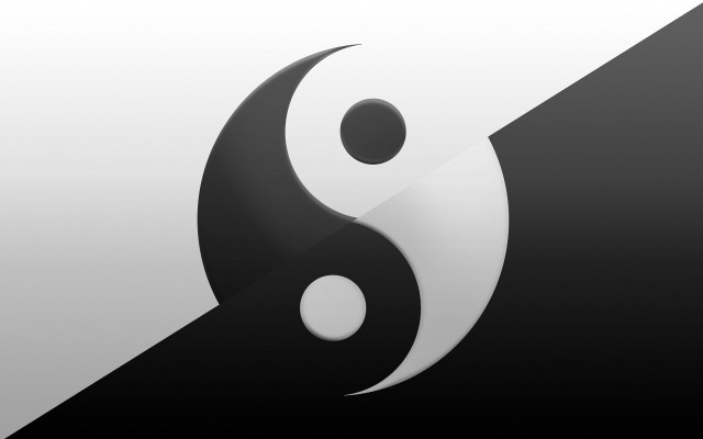 Yin yang symbol black white free wallpaper - medium preview image
