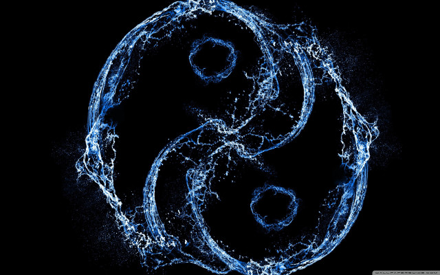 Blue water symbol splash black free wallpaper - medium preview image