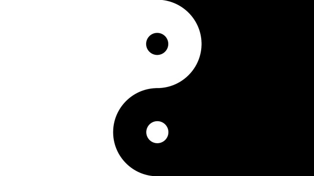 Yin yang black circle white free wallpaper - medium preview image
