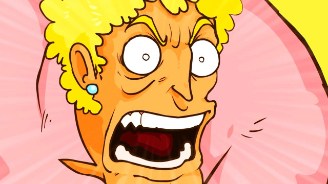 Surprised cartoon character face chest free wallpaper - medium preview image