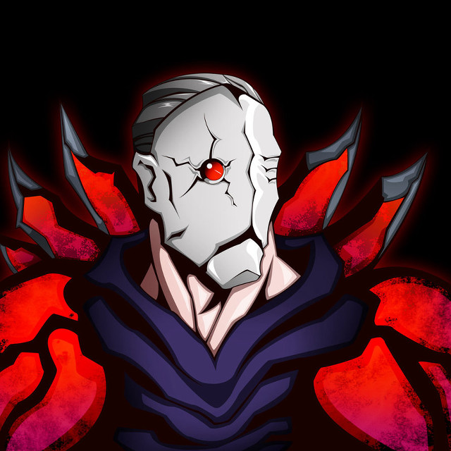 Demonic man red eyes white free wallpaper - medium preview image