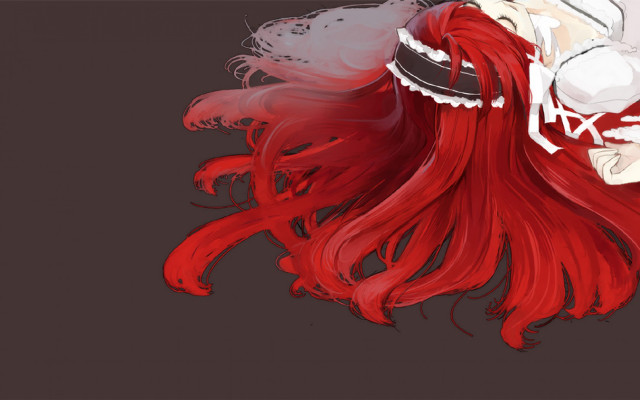 Red haired woman lolita rococo free wallpaper - medium preview image