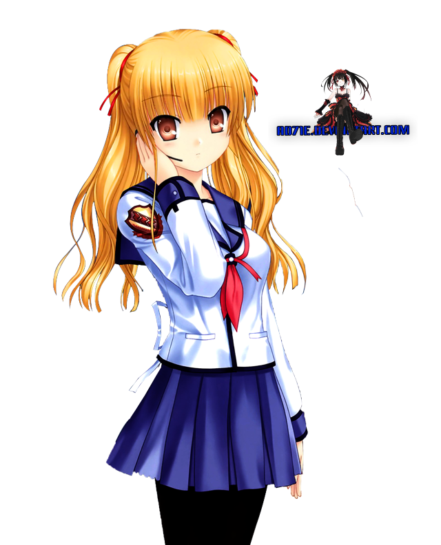 Anime girl blonde blue dress #3 free wallpaper - medium preview image