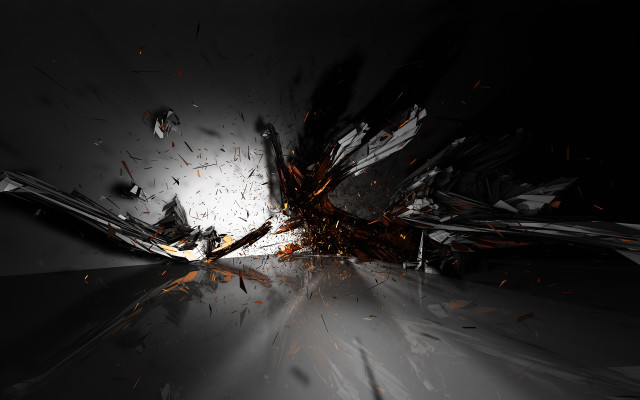Broken glass window light raytraced free wallpaper - medium preview image