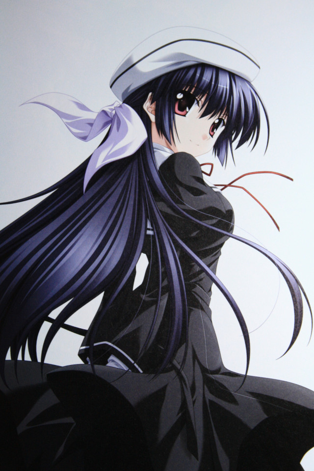 Woman long black hair hat free wallpaper - medium preview image