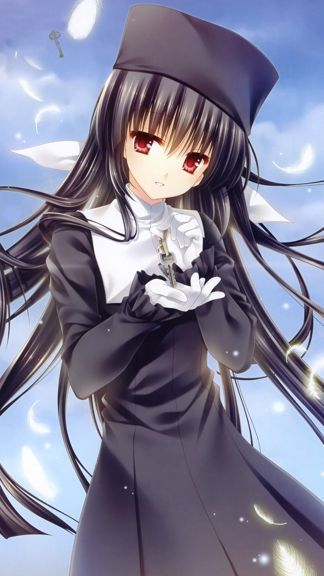 Woman black dress hat long free wallpaper - medium preview image