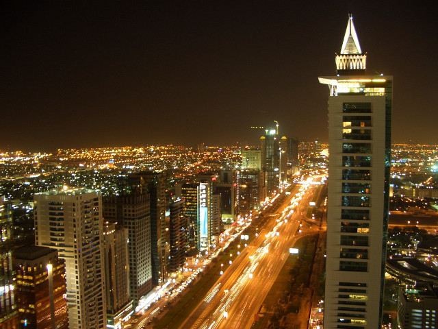 City skyline night tall building #2 free wallpaper - medium preview image