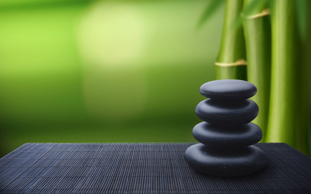Stack of rocks bamboo mat free wallpaper - medium preview image