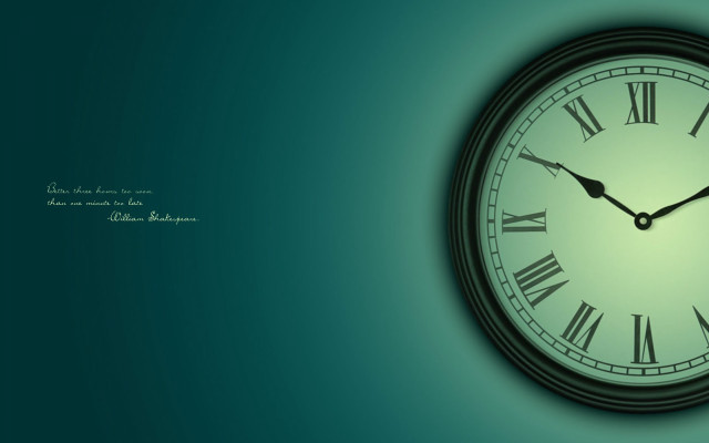Clock roman numerals green background free wallpaper - medium preview image