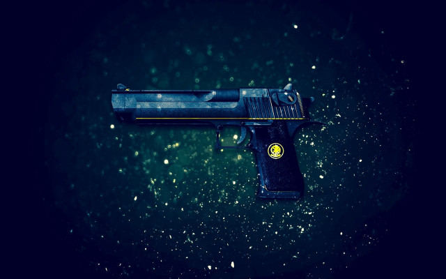 Blue yellow gun yellow button free wallpaper - medium preview image