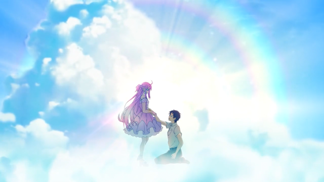Man woman cloud rainbow sky free wallpaper - medium preview image