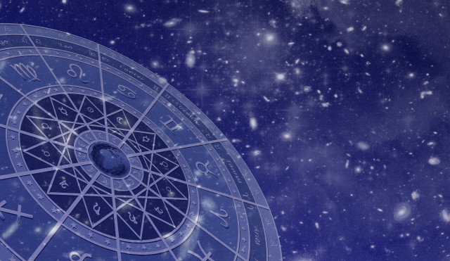 Blue astro wheel zodiac signs free wallpaper - medium preview image