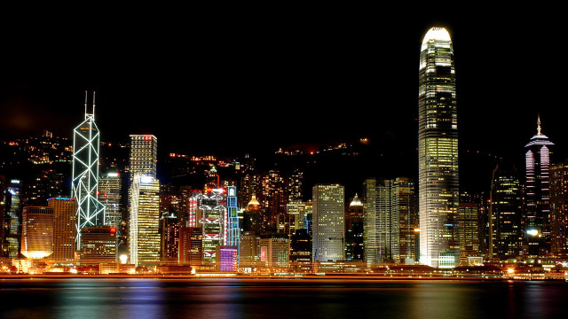 City skyline night lights buildings #7 free wallpaper - medium preview image