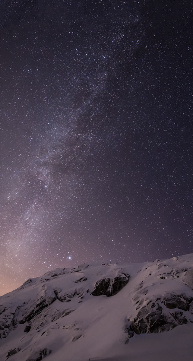 Mountain sky stars clouds snow free wallpaper - medium preview image