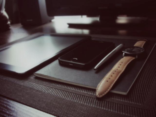 Cellphone watch desk pen paper free wallpaper - medium preview image