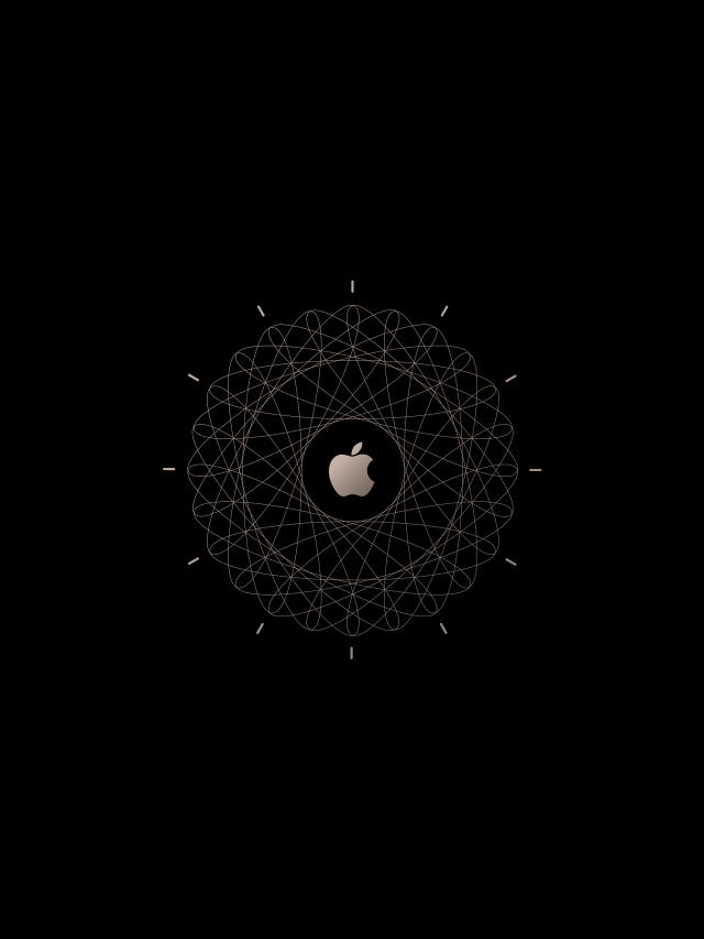 Apple logo black background circular free wallpaper - medium preview image