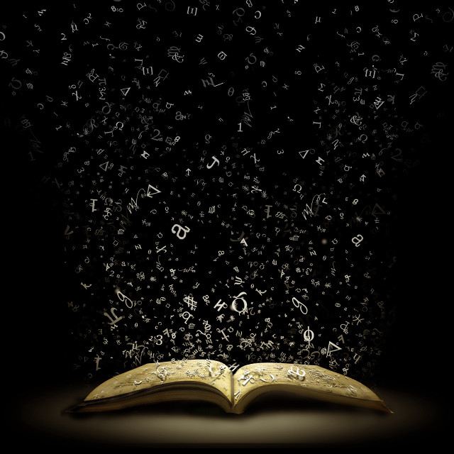 Open book letters black background #2 free wallpaper - medium preview image