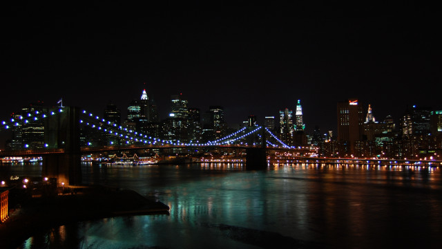 City skyline night bridge river #32 free wallpaper - medium preview image