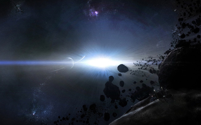 Space station bright light aurora free wallpaper - medium preview image