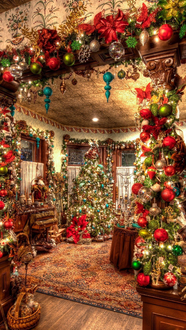 Christmas tree decorated ornaments lights #2 free wallpaper - medium preview image
