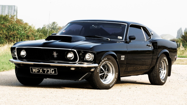 Black mustang rural road 3d free wallpaper - medium preview image