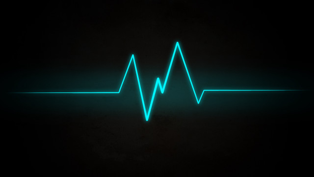 Green heartbeat black background blue #2 free wallpaper - medium preview image
