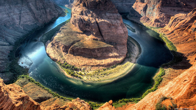 River canyon mountains desert grass free wallpaper - medium preview image