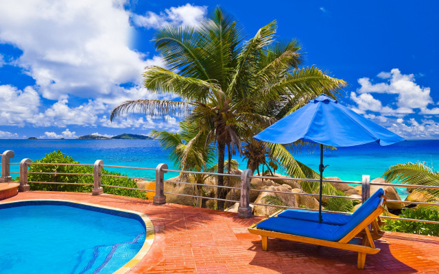Ocean pool deck chair umbrella #2 free wallpaper - medium preview image