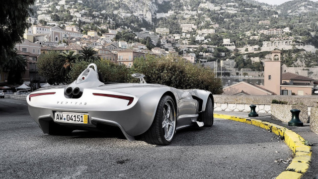 Silver sports car parking lot #4 free wallpaper - medium preview image