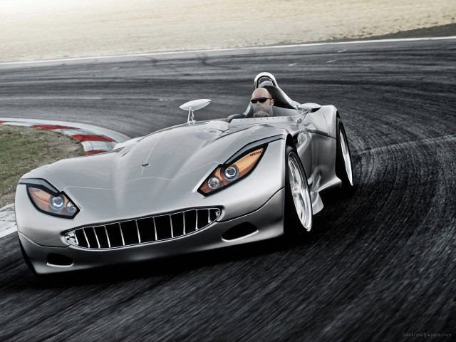 Silver sports car race track #3 free wallpaper - medium preview image