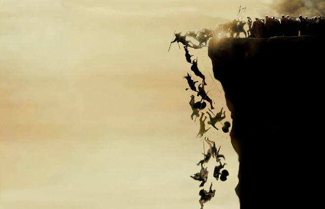 Birds flying cliff sky sun free wallpaper - medium preview image