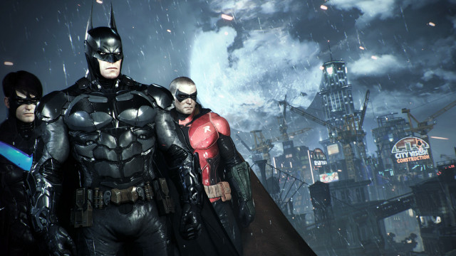Batman characters rain city night free wallpaper - medium preview image