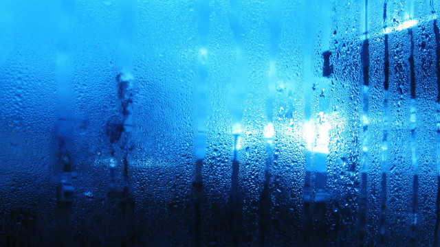 Window rain drops building blue free wallpaper - medium preview image
