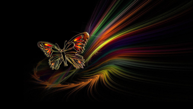 Butterfly colorful swirl flying wings free wallpaper - medium preview image