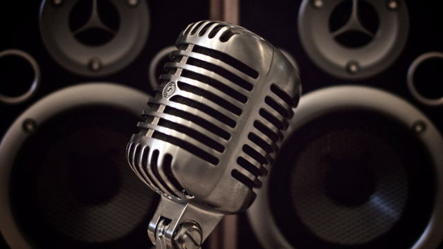 Microphone speakers wall background sound free wallpaper - medium preview image